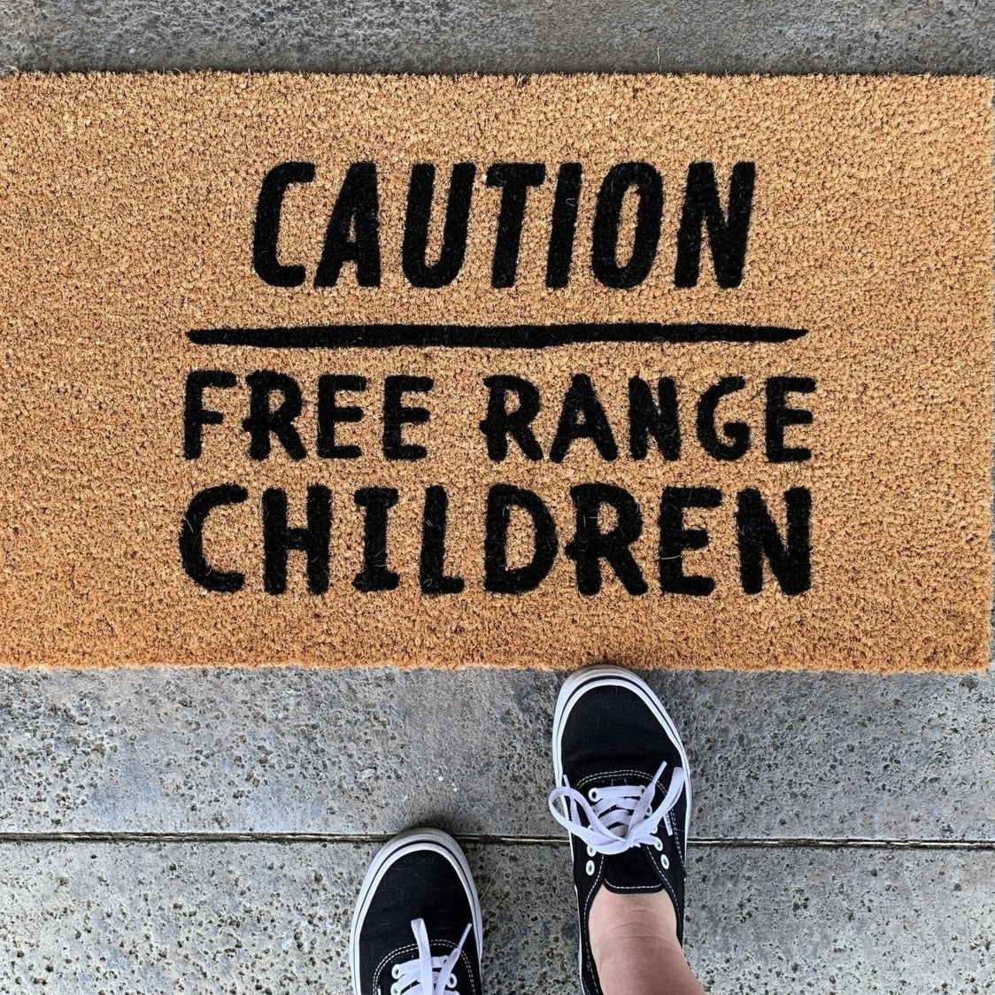 Caution Free Range Children Funny Doormat