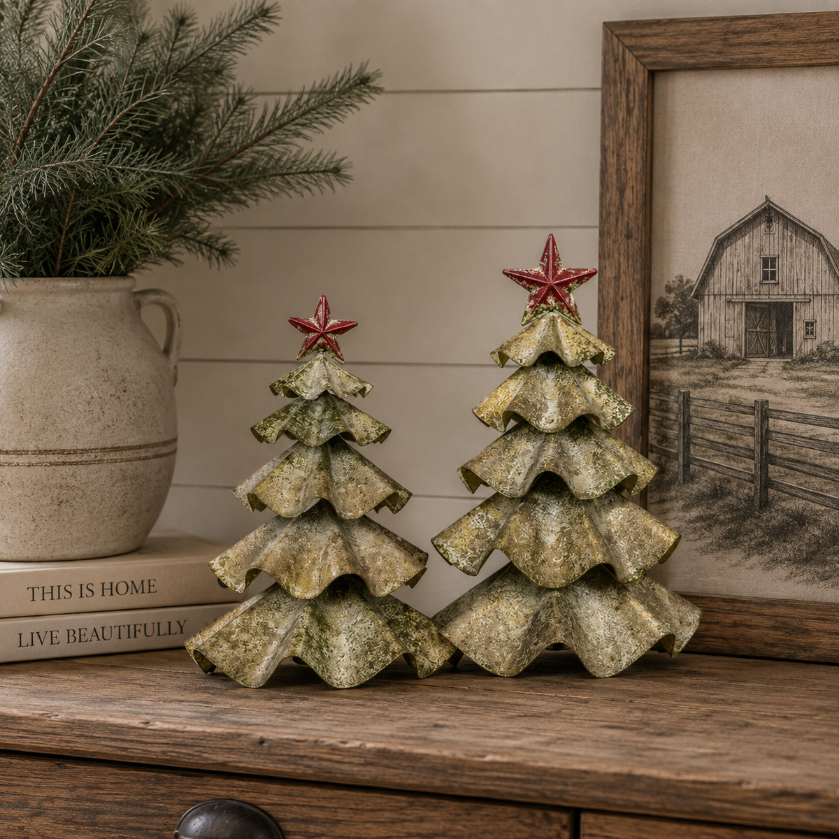 Red Star Gold Metal Tree