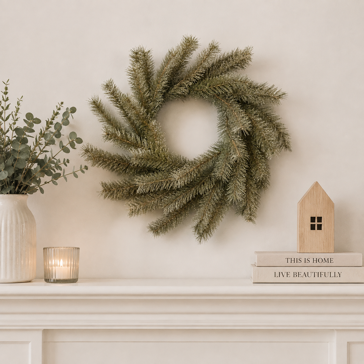 Gold Glittered Pine Wreath