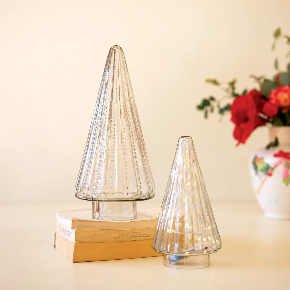 Clear Glass Christmas Tree Set