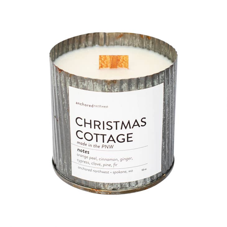 Christmas Cottage Corrugated Candle