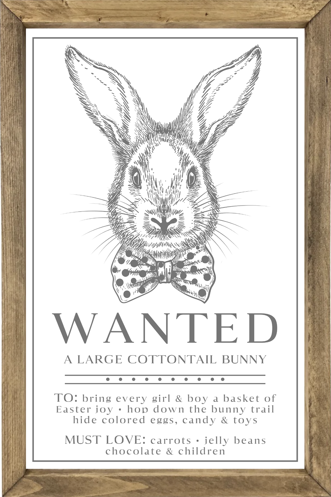Wanted Bunny Framed Art