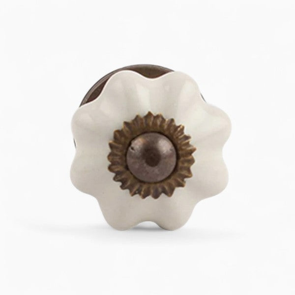 Cream Flower Knob