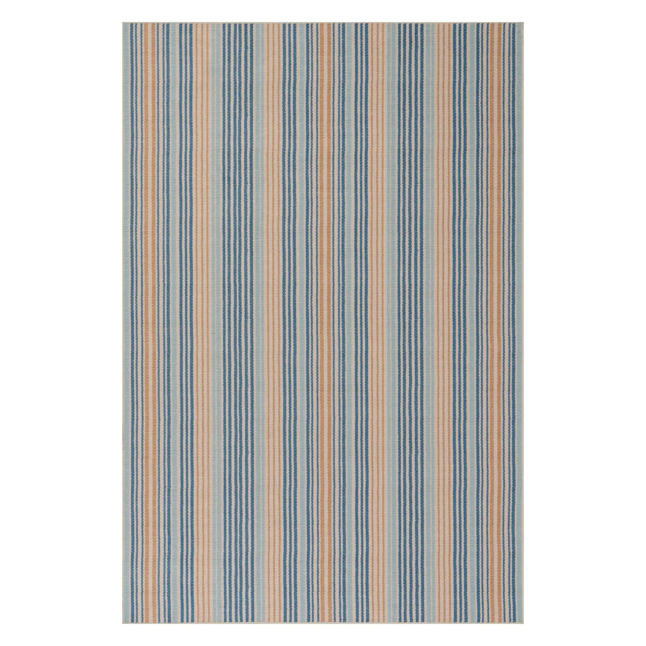 Tyne Coastal Striped Machine Washable Rug