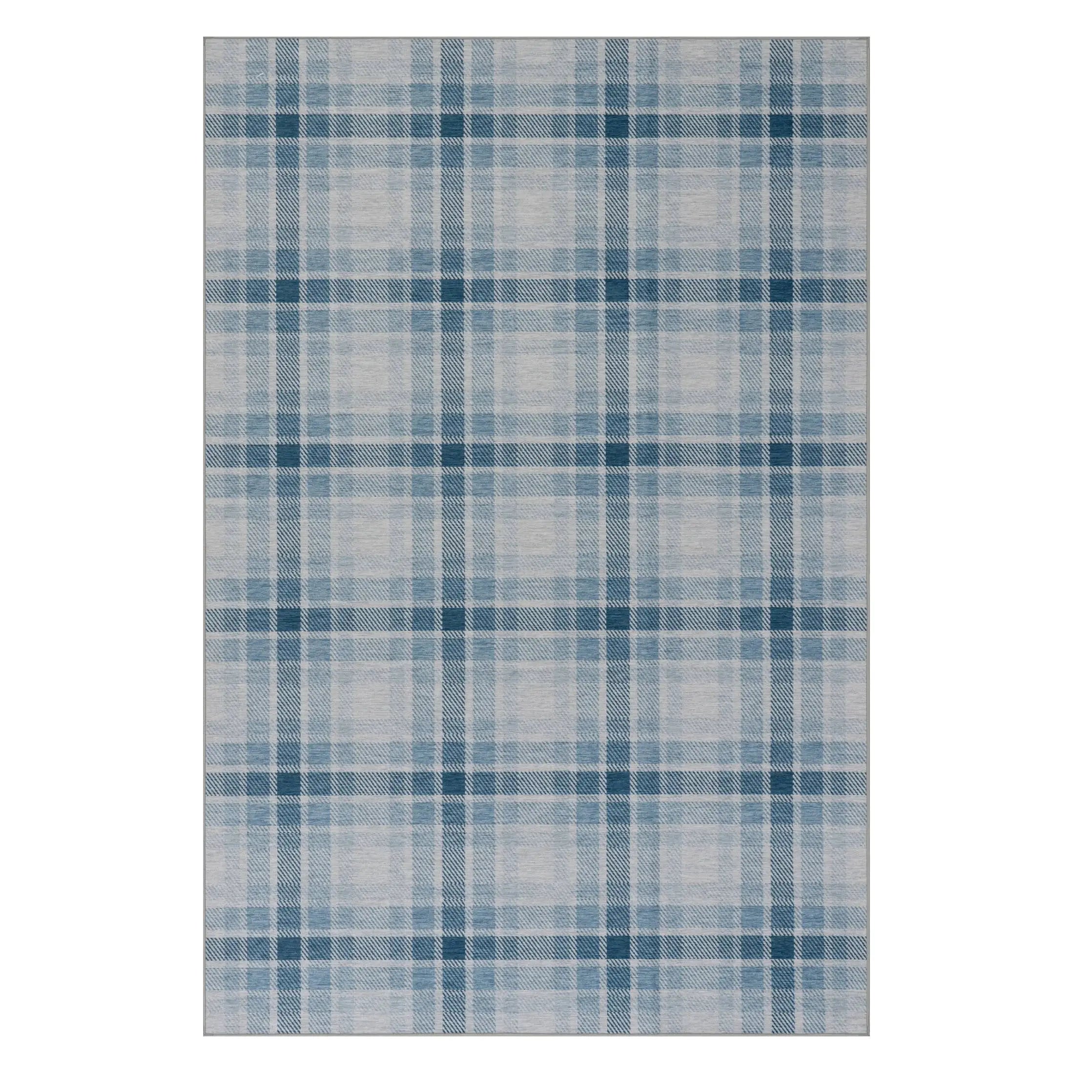 Andri Modern Plaid Machine Washable Rug