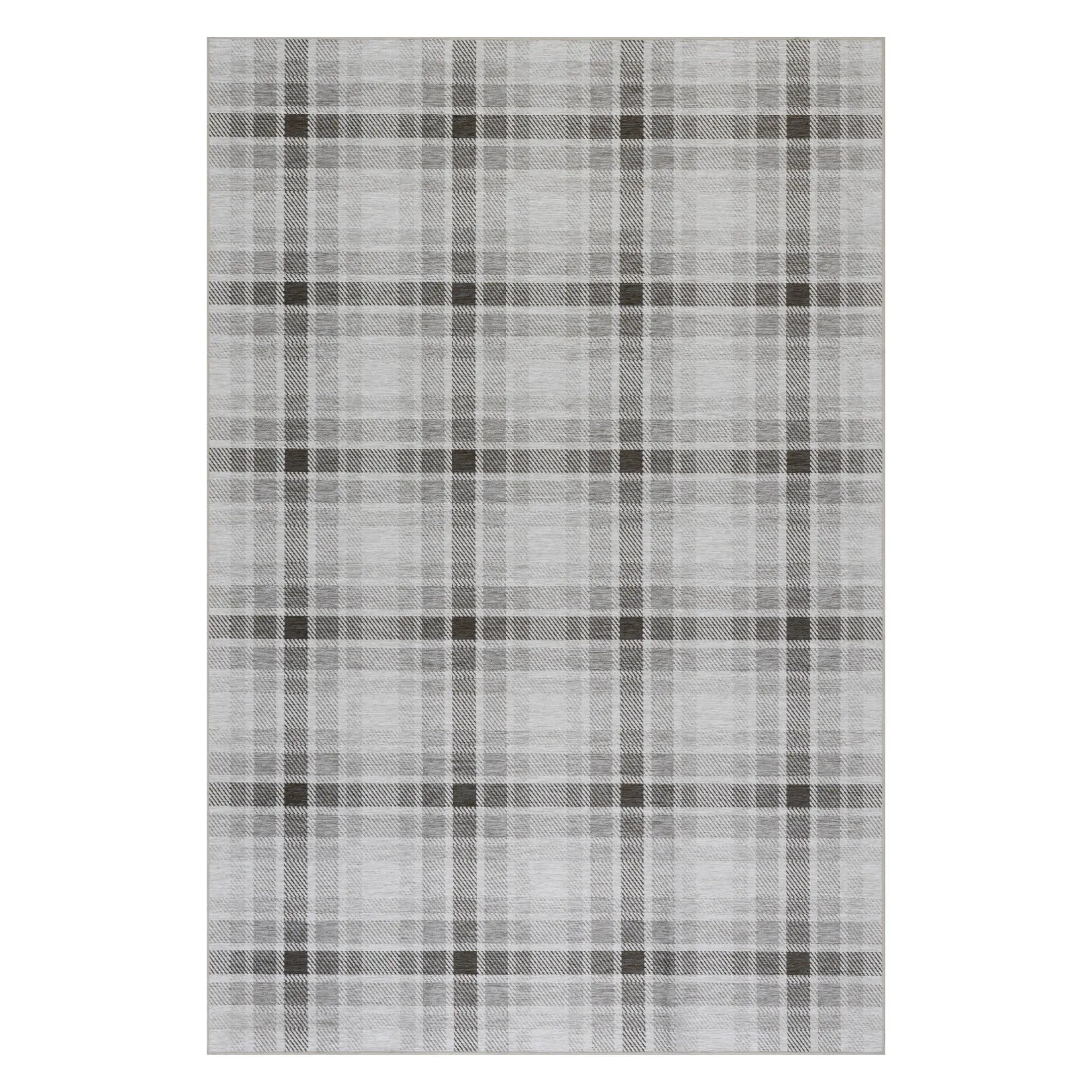 Andri Modern Plaid Machine Washable Rug