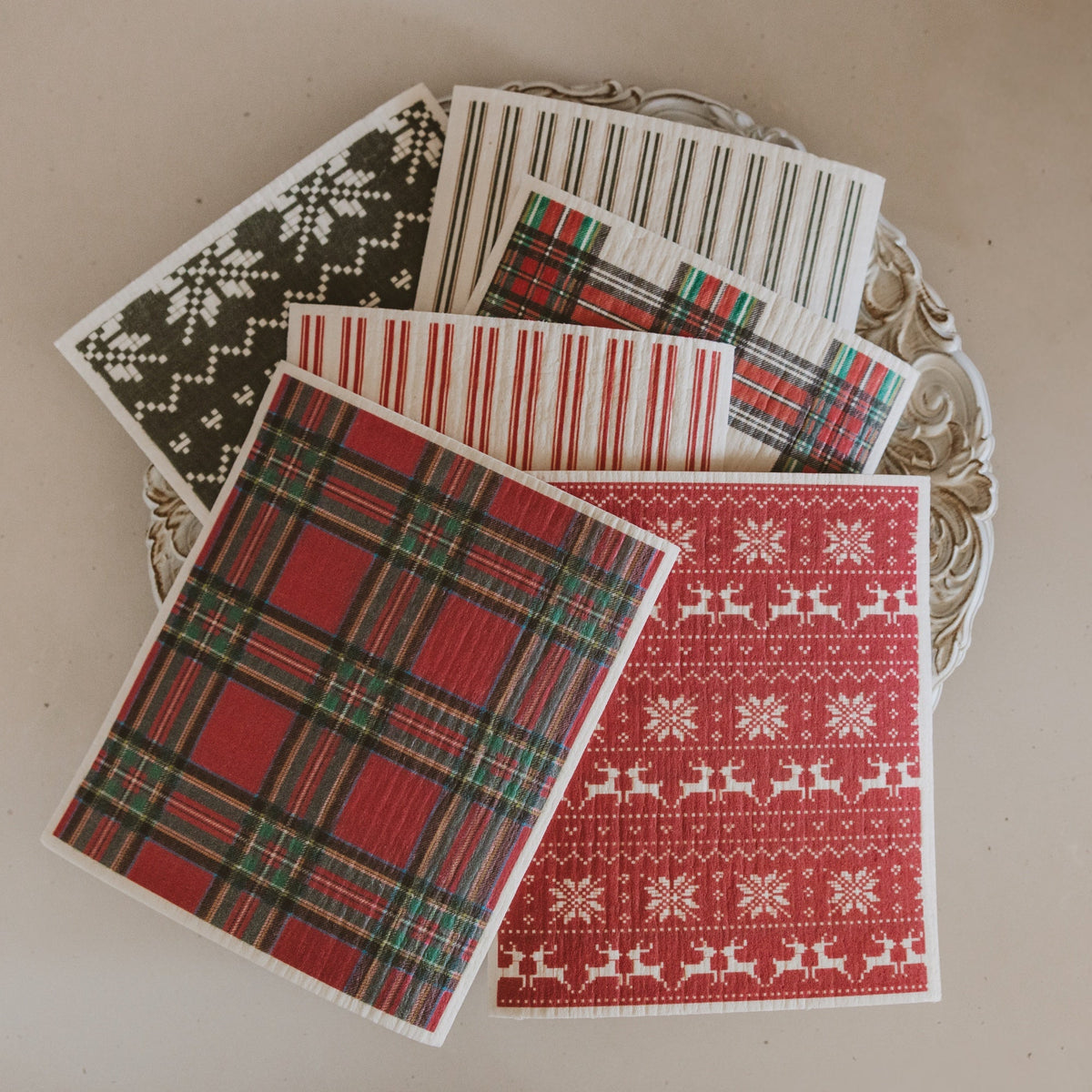 Holiday Pattern Swedish Dishcloth Set