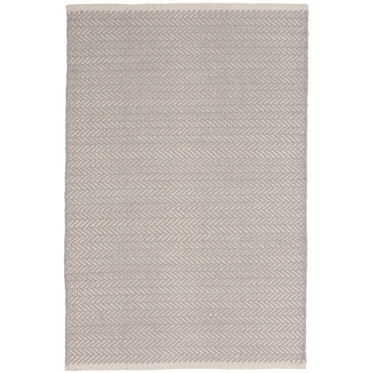 Dash & Albert Herringbone Dove Grey Woven Cotton Rug