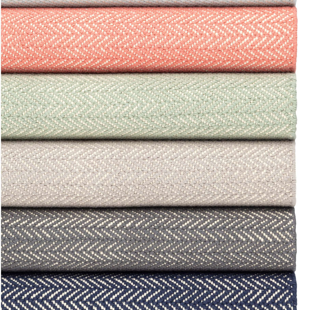 Dash & Albert Herringbone Dove Grey Woven Cotton Rug