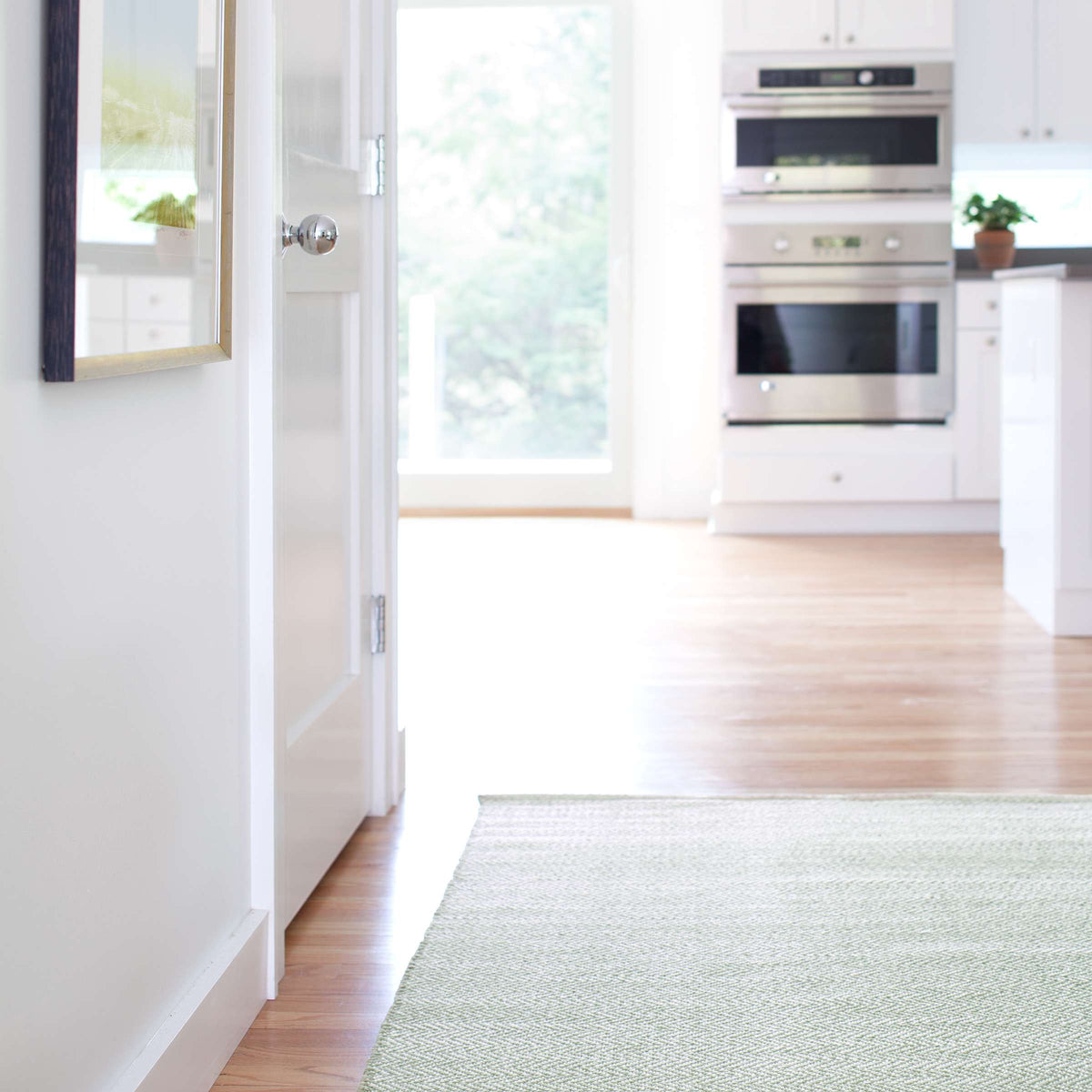 Dash & Albert Herringbone Ocean Woven Cotton Rug
