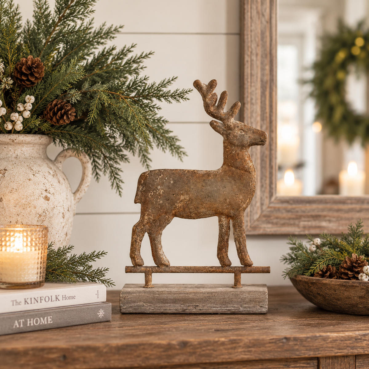 Distressed Metal Deer
