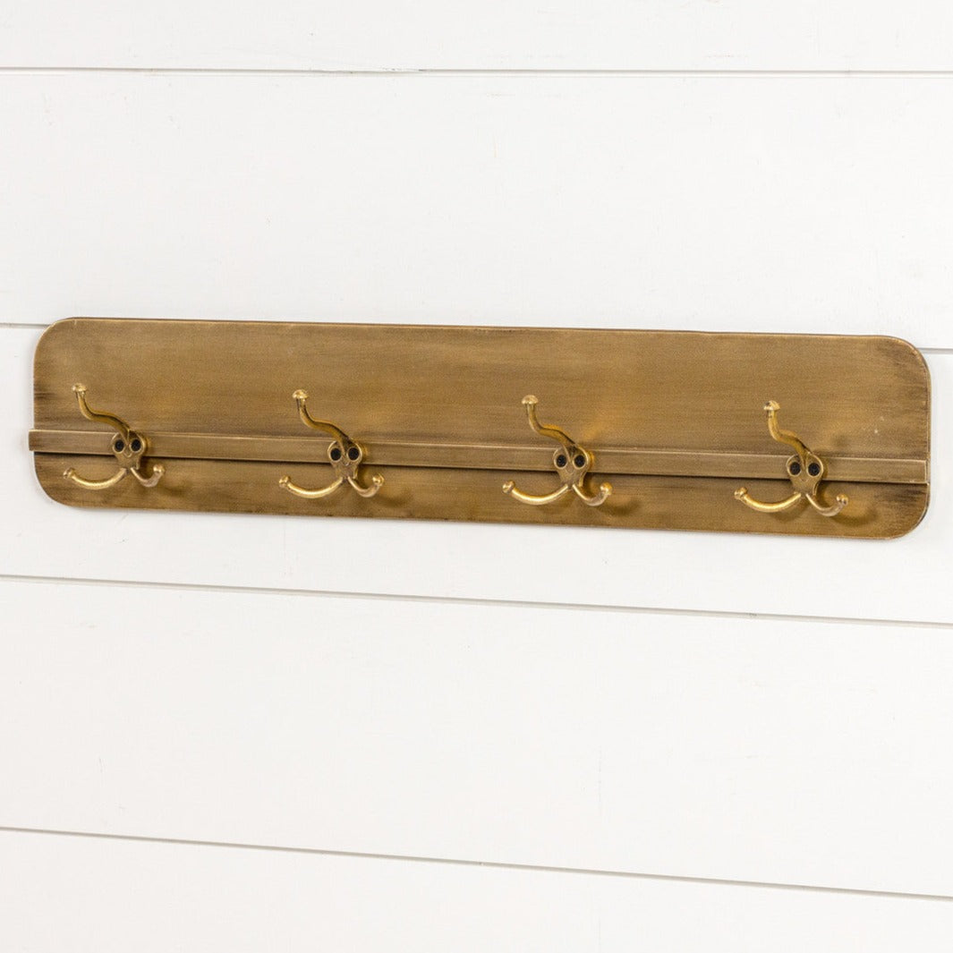 Antiqued Gold Wall Rack