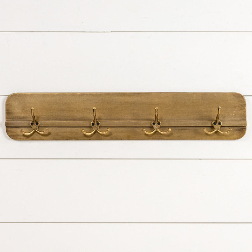 Antiqued Gold Wall Rack