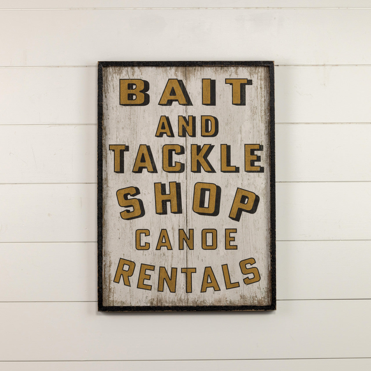 Yellow Bait And Tackle Shop Wood Sign