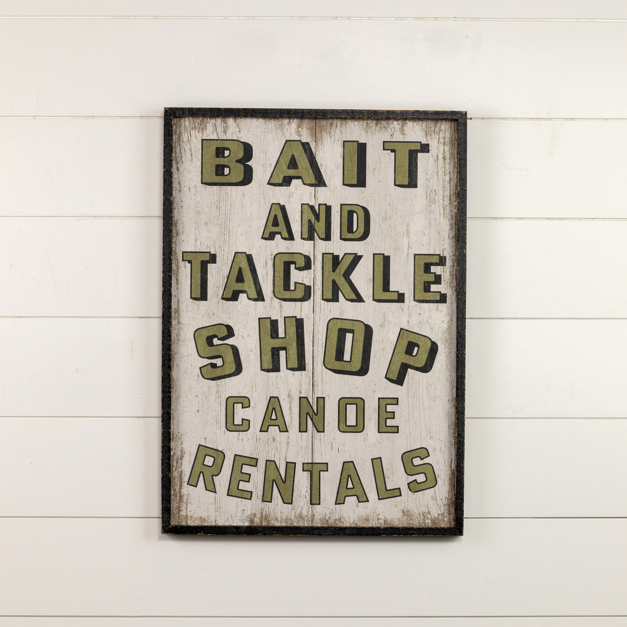 Green Bait And Tackle Shop Wood Sign