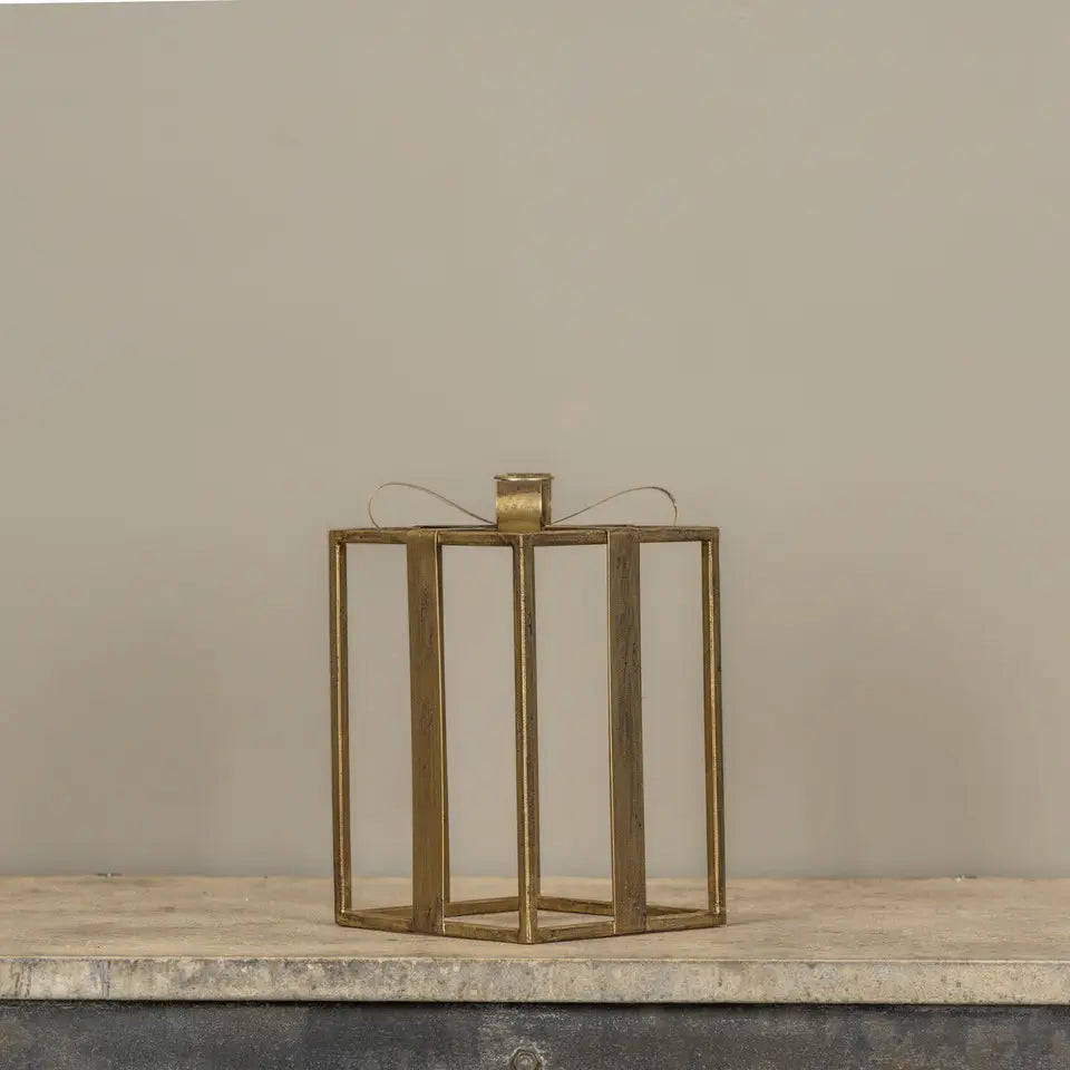Gold Present Taper Candle Holder