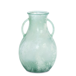 Seafoam Glass Vase With Handles