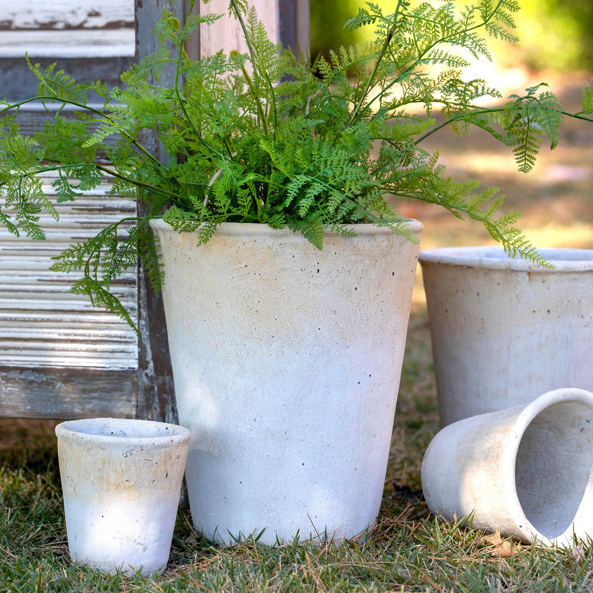 Distressed Concrete Tall Large Planter