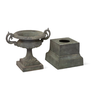Cast Iron Terrace Urn on Plinth
