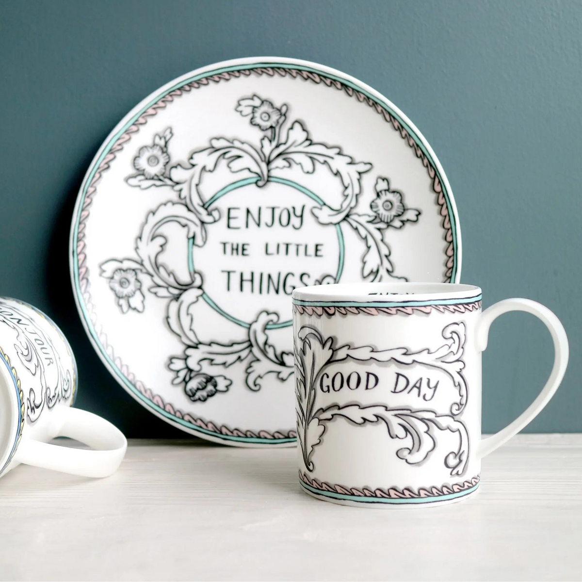 Enjoy Today & Bonjour Bone China Mug