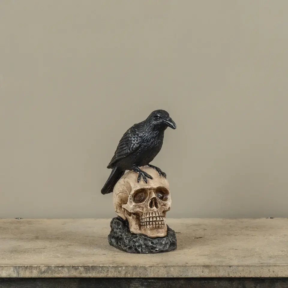 Raven On Skull Statue