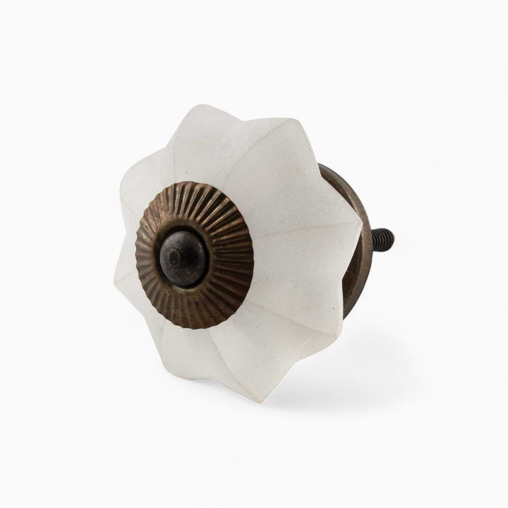 Frosted Clear Glass Flower Knob