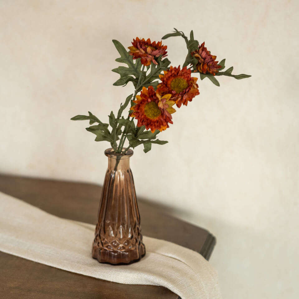 Burnt Orange Strawflower Pick