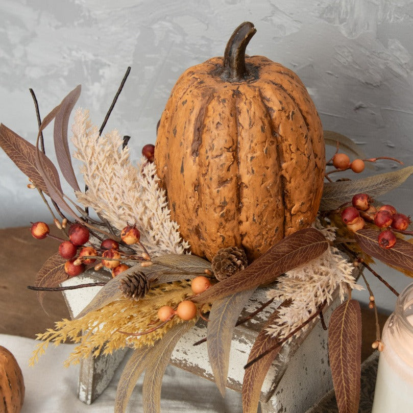 Mixed Wheat & Berry Candle Ring