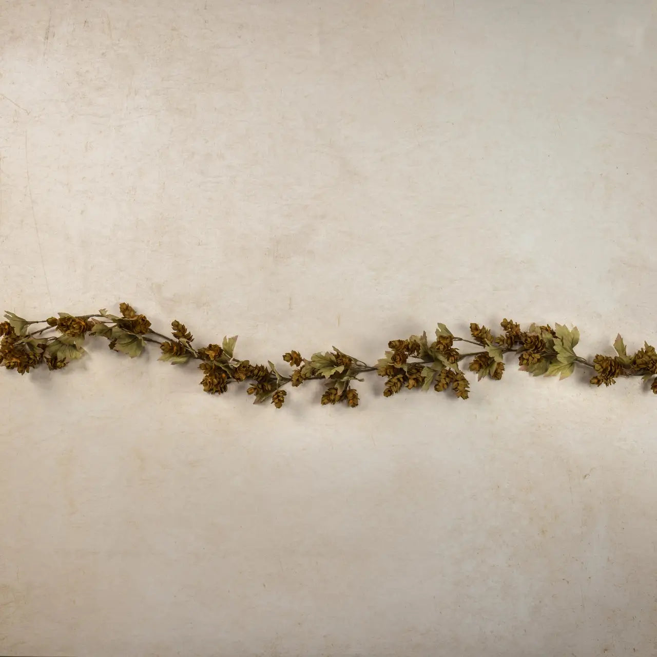 Green Hops Garland With Fall Leaves