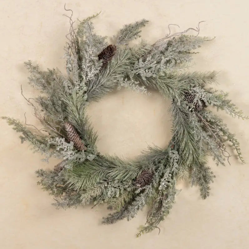 Glittered Pine & Fern Wreath