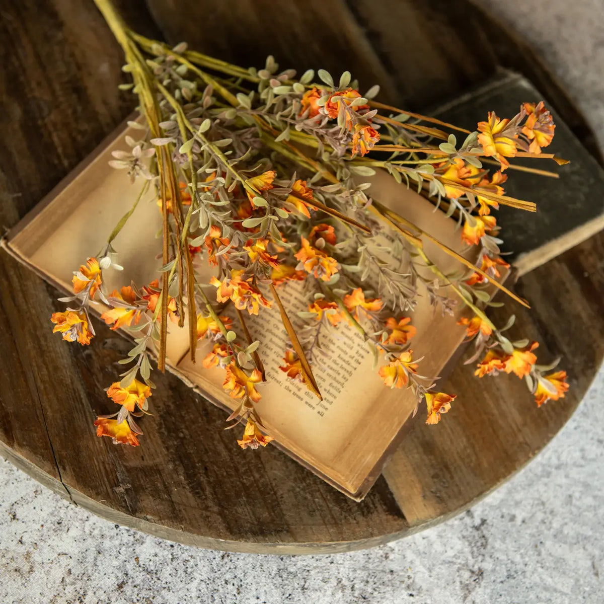 Orange Wild Flower & Grass Bush