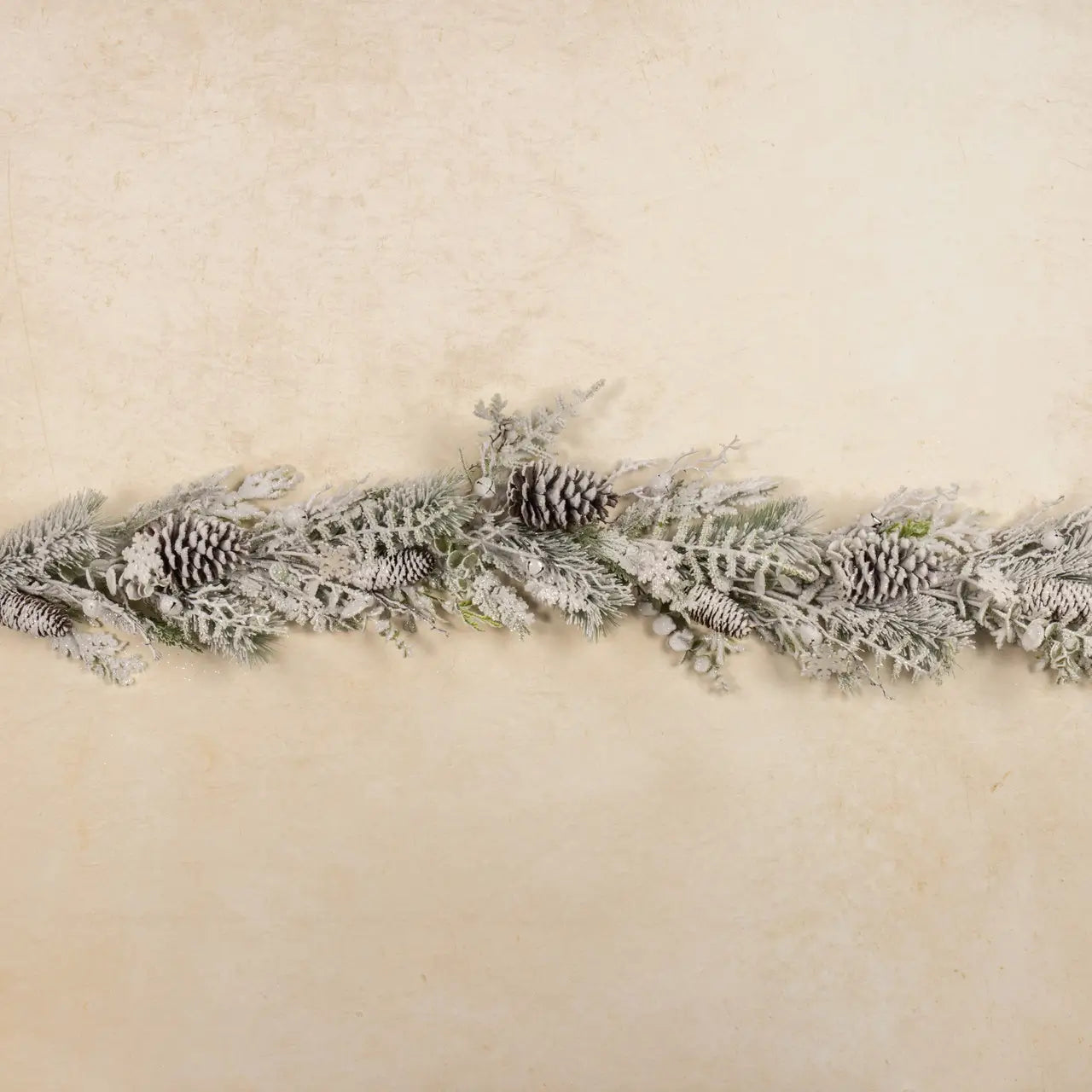 Snowy Pine With Pinecones & Snowflakes Garland