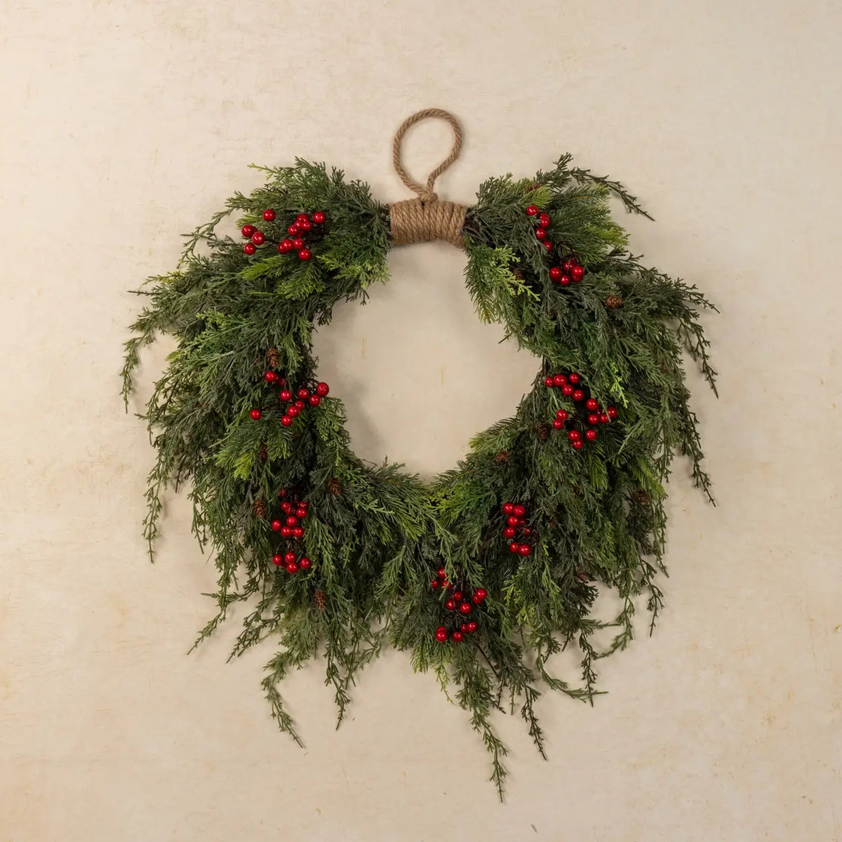 Pine, Cedar & Berries Hanging Wreath