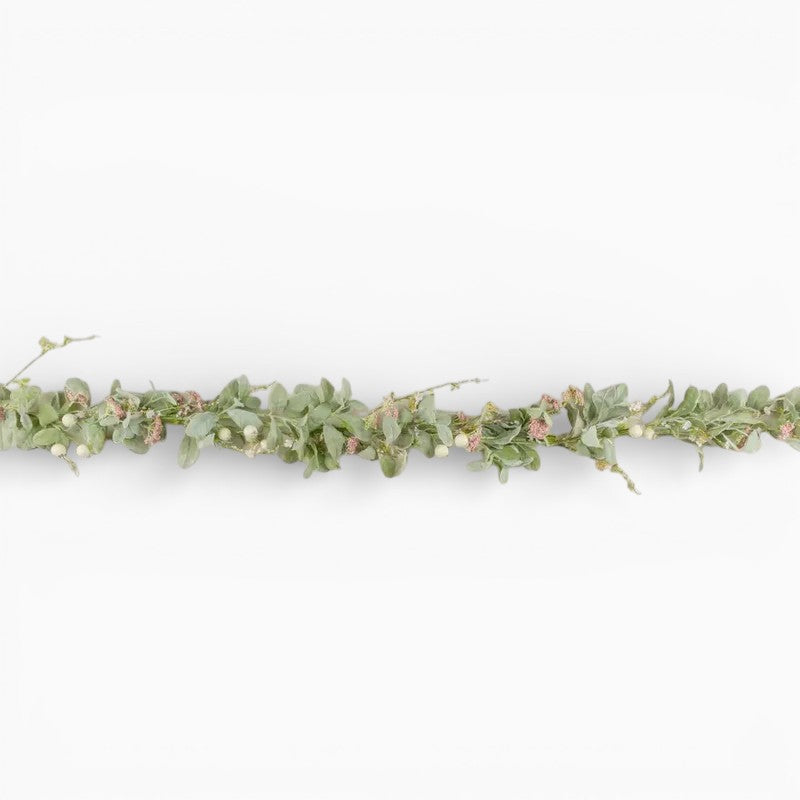 Pink Berry & Lamb's Ear Garland