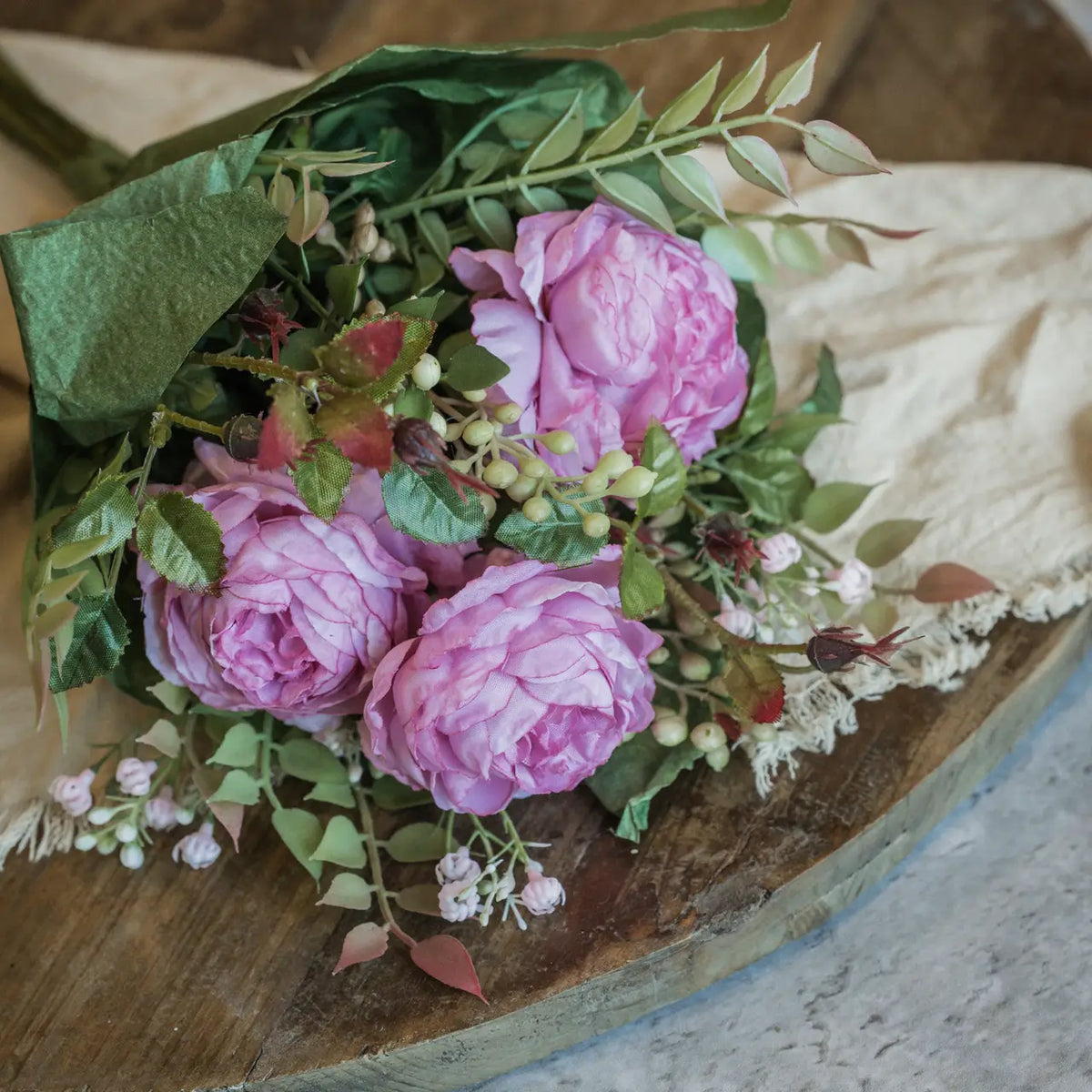 Pink Cabbage Rose Bouquet