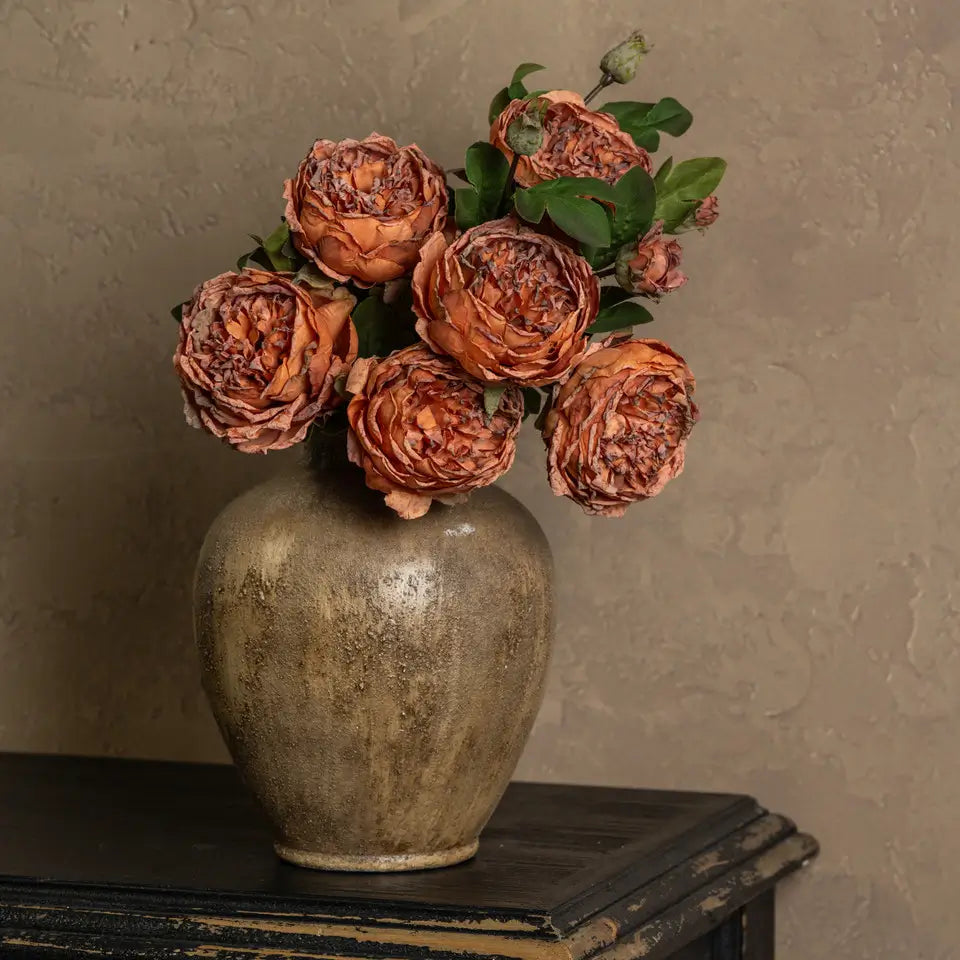 Orange Dried Peony Spray