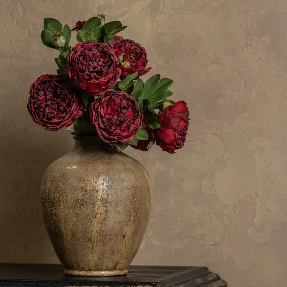 Red Dried Peony Spray