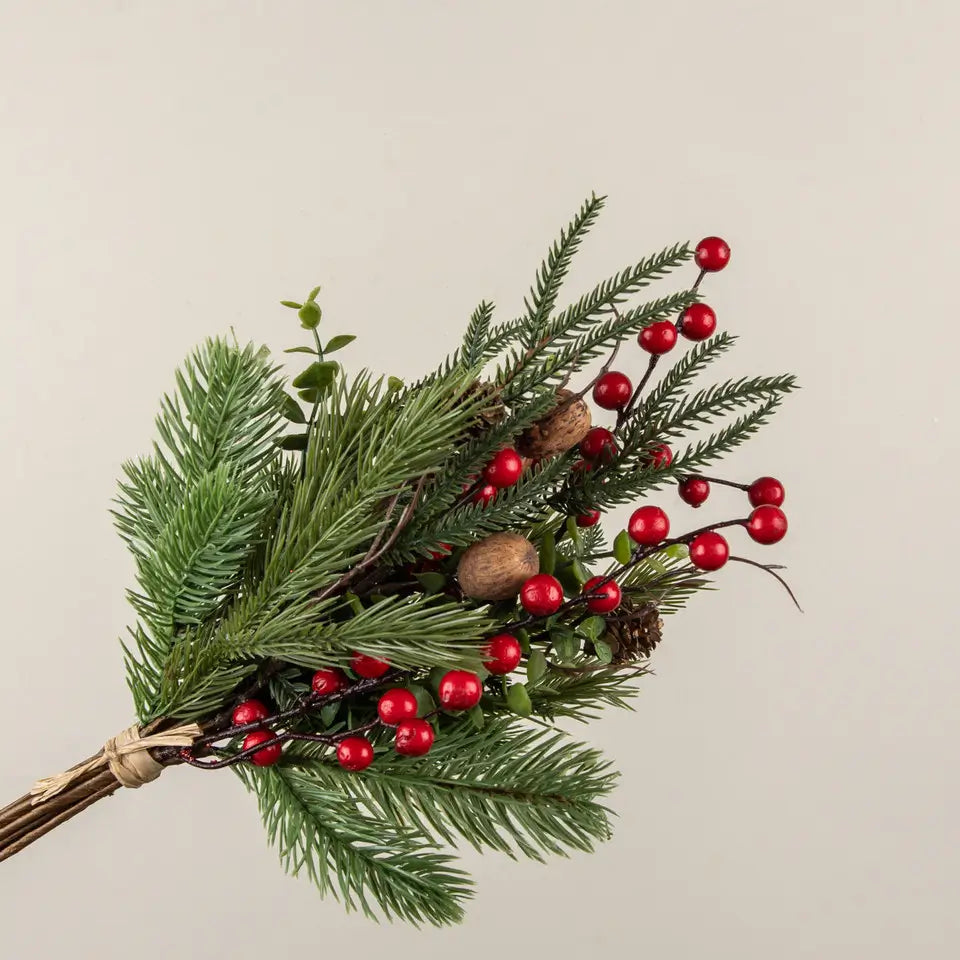 Mixed Pine Red Berries & Nuts Bouquet