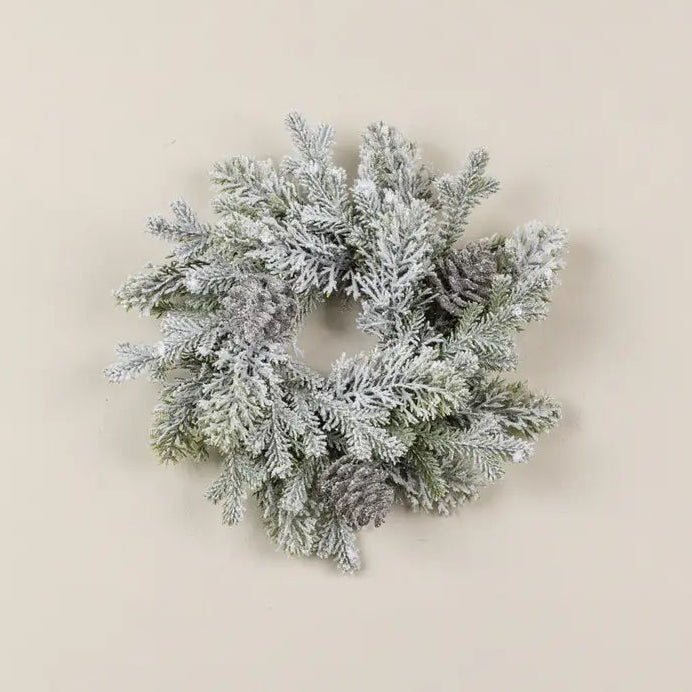 Glittered Pine & Pinecone Candle Ring