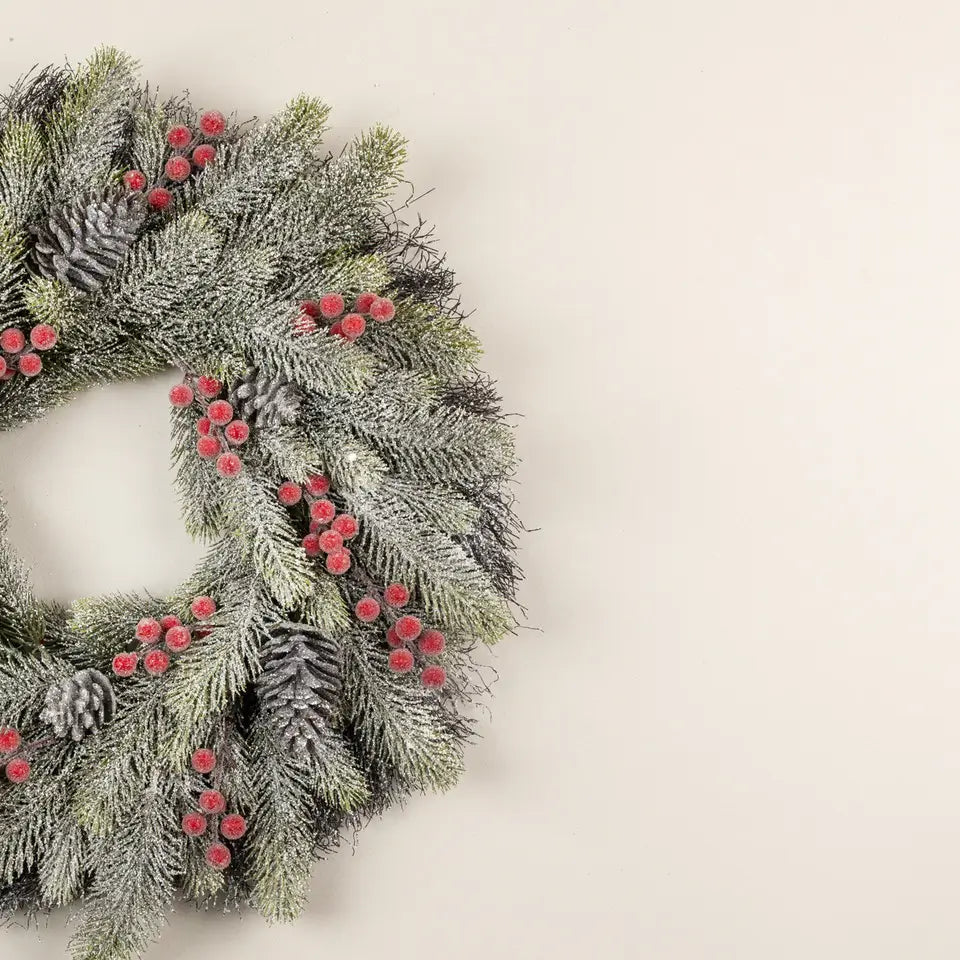 Frosted Pine & Berry Wreath