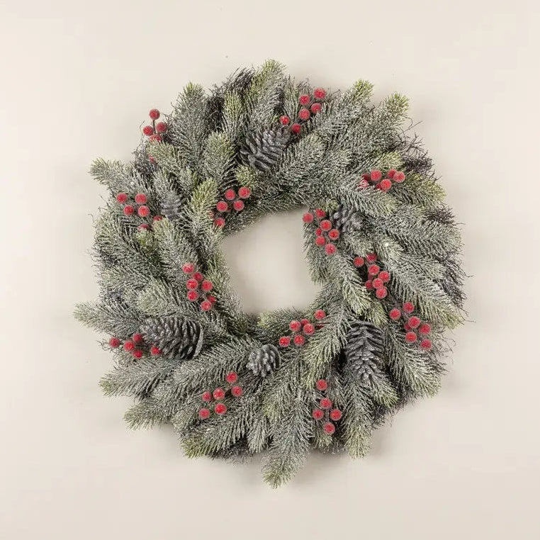 Frosted Pine & Berry Wreath