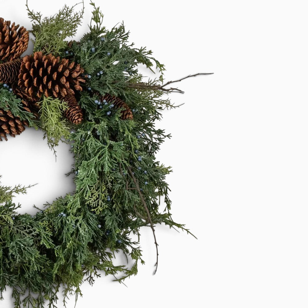 Cedar, Berry & Pinecone Wreath