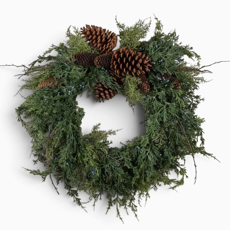Cedar, Berry & Pinecone Wreath