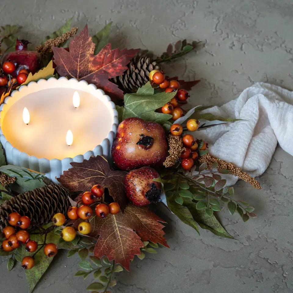 Maple Leaf & Pomegranate Candle Ring