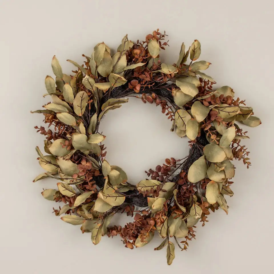 Brown Eucalyptus & Laurel Leaf Wreath