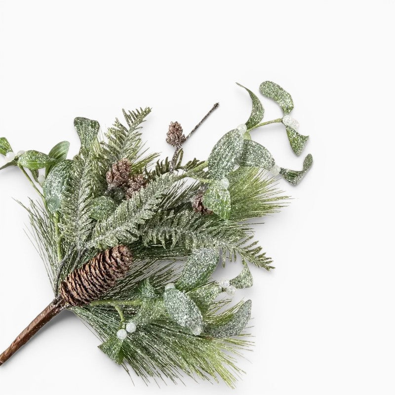 Frosted Pine, Hemlock & Mistletoe Pick