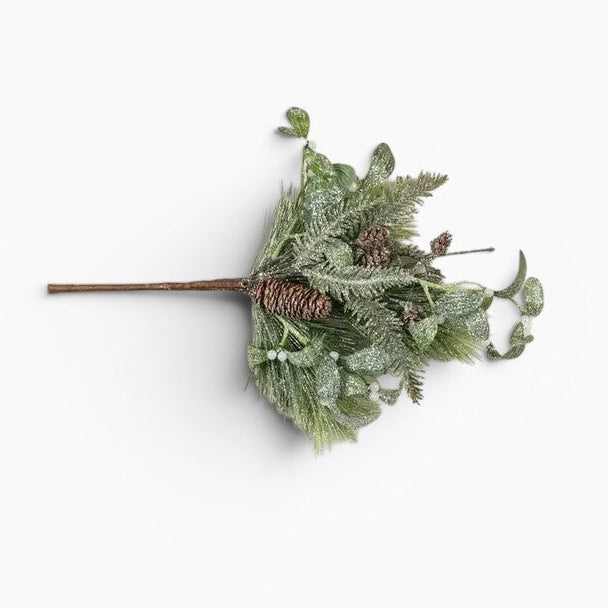 Frosted Pine, Hemlock & Mistletoe Pick