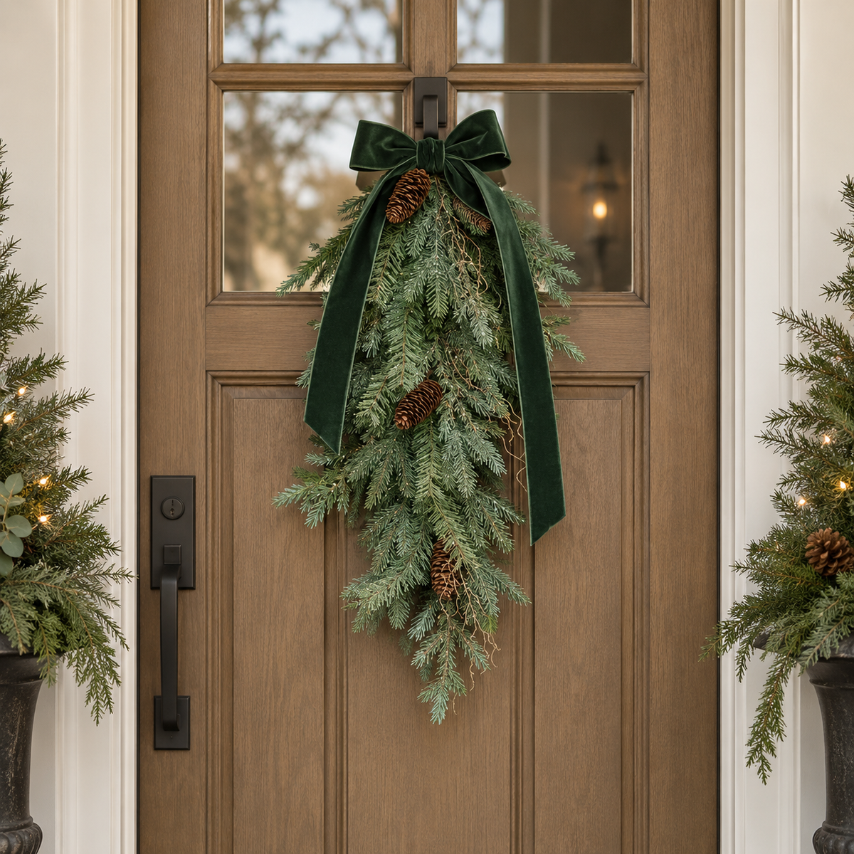 Glittered Pine & Twig Hanging Bush