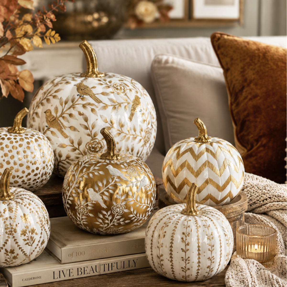 Gold Chevron Pumpkin