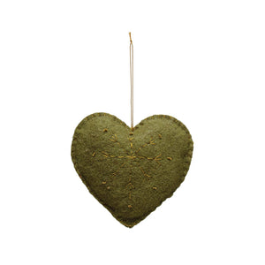 Green Felt Heart Ornament